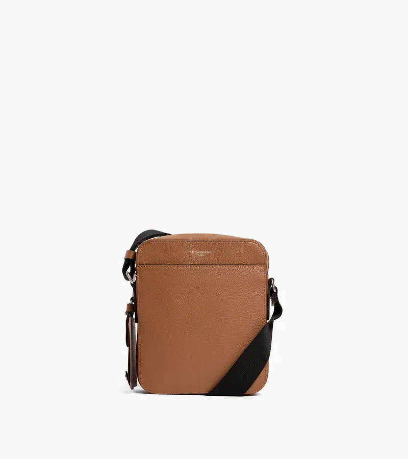 Petite sacoche zippée Emile en cuir grainé