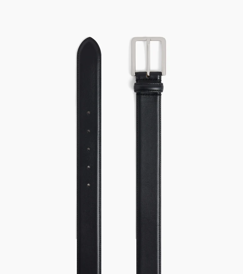 Ceinture homme avec boucle rectangle en cuir lisse