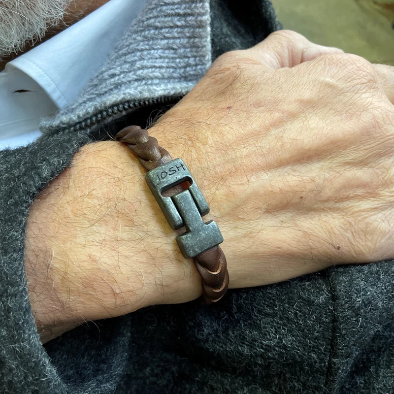 Josh Leather Brown Bracelet 50046-BRA-VB/BROWN/L-1