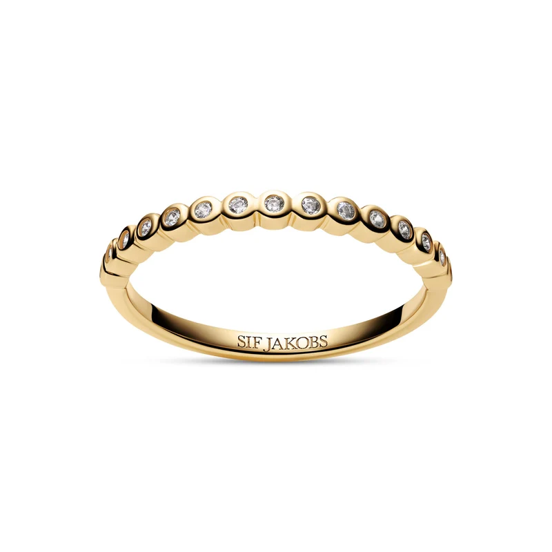 Sif Jakobs Gold Plated Sarzana Ring SJ-R2750-CZ-YG-50