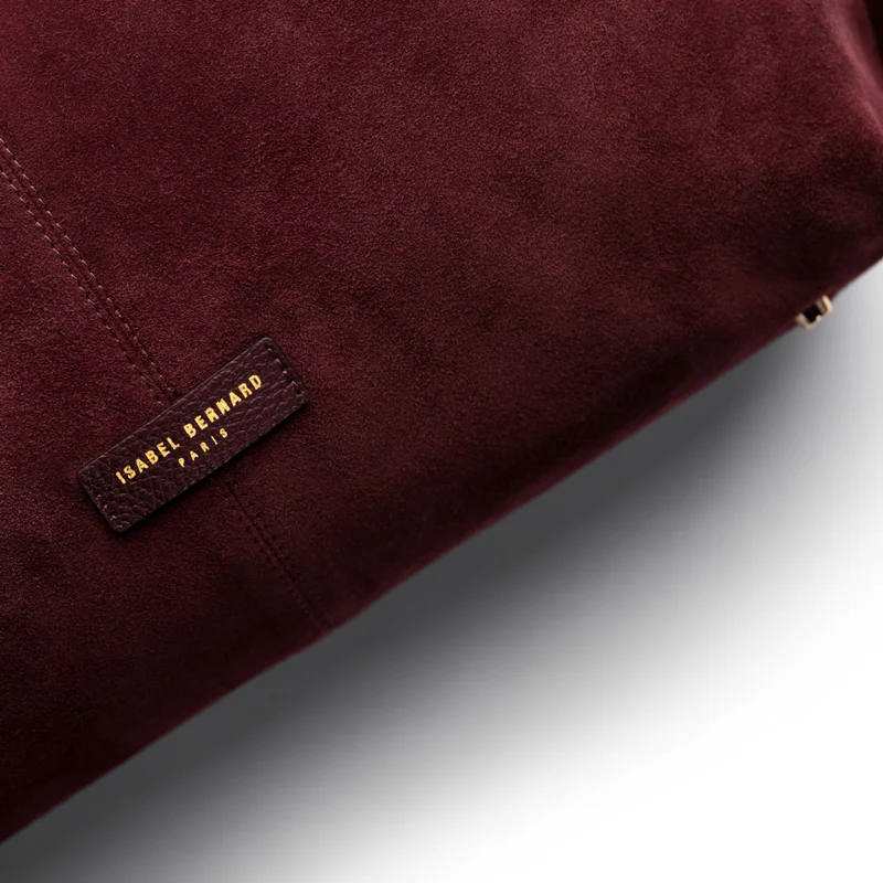 Isabel Bernard Honoré Grace bordeauxrote Wildleder-Schultertasche IB25093-152