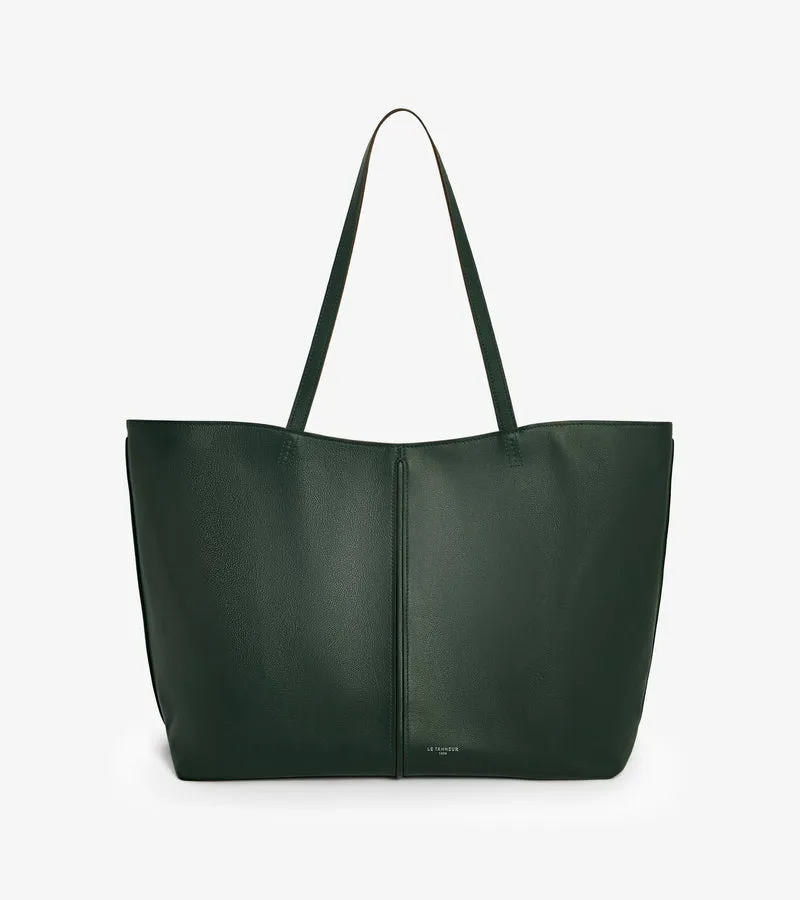 Sac cabas grand modèle Hortense en cuir grainé double face