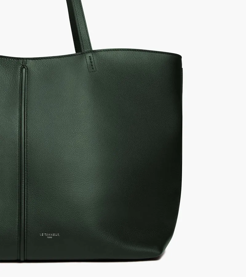 Sac cabas grand modèle Hortense en cuir grainé double face