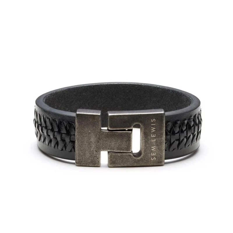 Sem Lewis Black Leather Bracelet SL320007-L