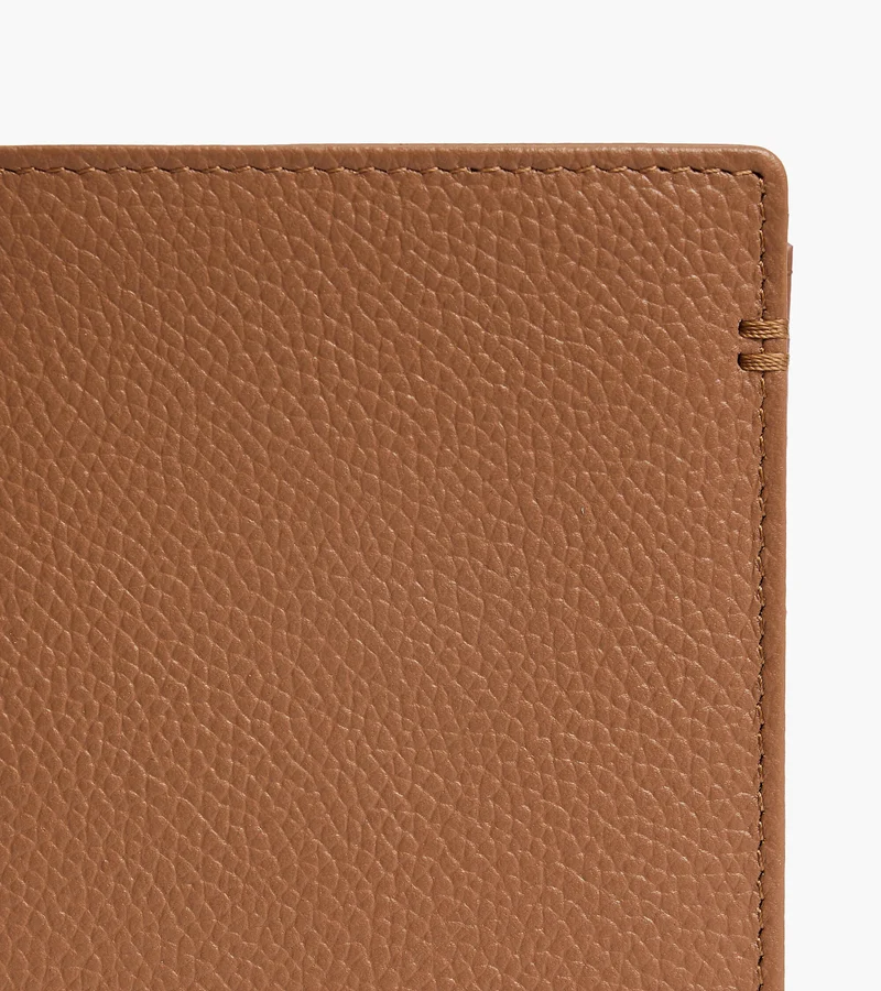 Petit portefeuille vertical zippé 2 volets Lucien en cuir grainé