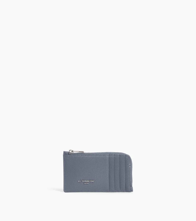 Porte cartes large zippé Lucien en cuir signature T