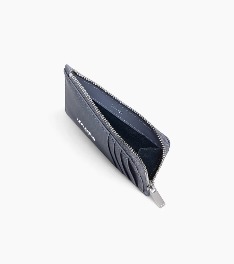 Porte cartes large zippé Lucien en cuir signature T