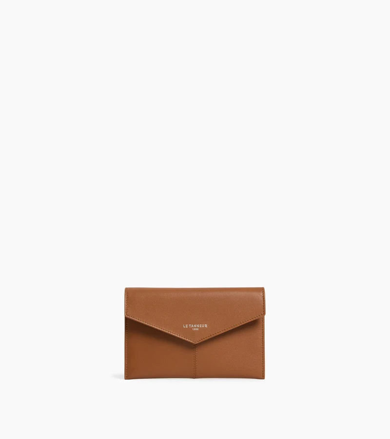 Pochette enveloppe moyen modèle Paulette en cuir lisse