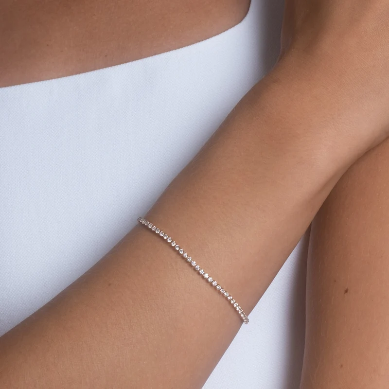 Mockberg Shiny Tennis Bracelet Gold Plated MB0035