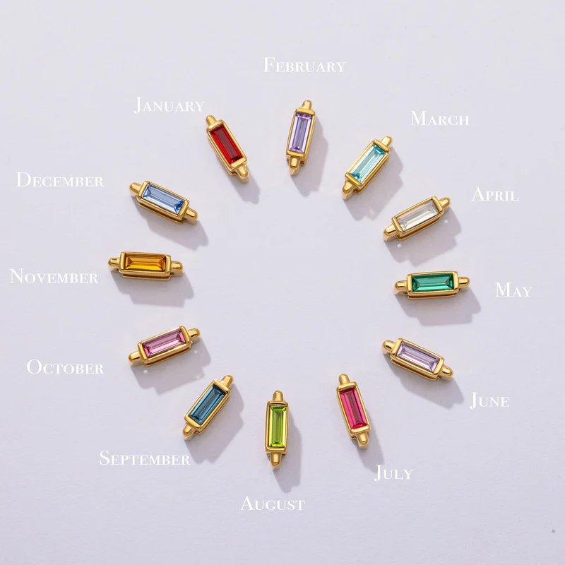 Mesh charm birthstones gold