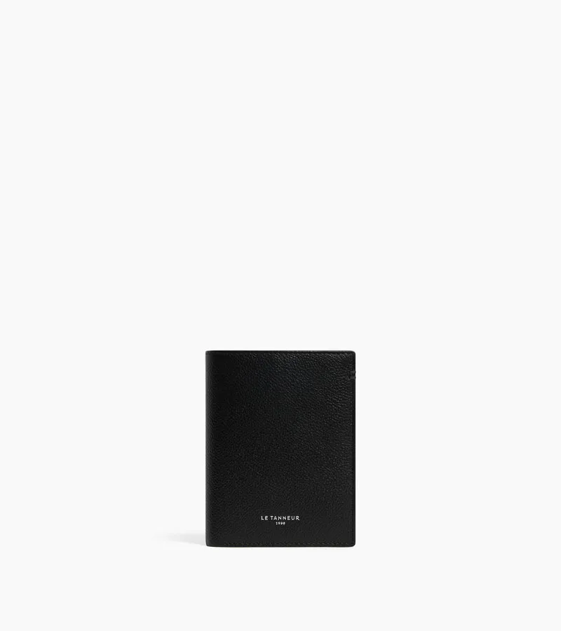 Portefeuille vertical zippé moyen modèle Lucien en cuir grainé