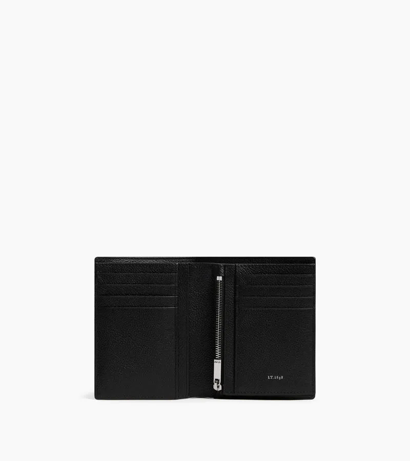 Portefeuille vertical zippé moyen modèle Lucien en cuir grainé