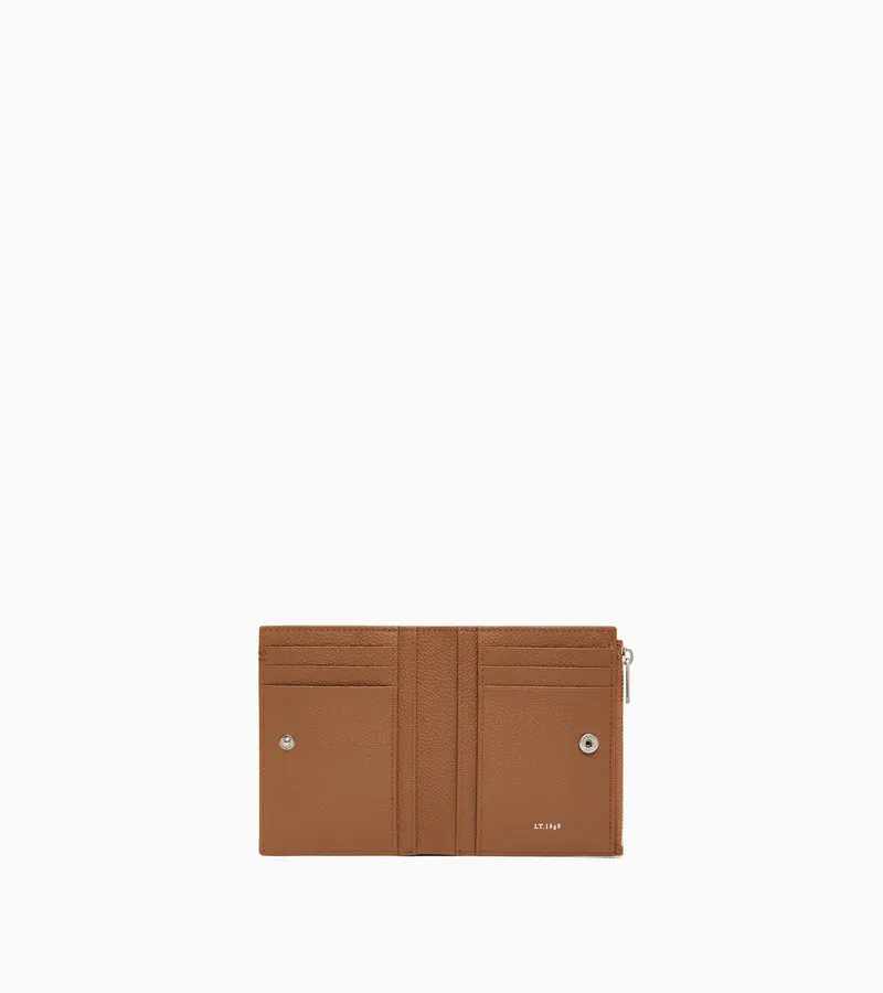 Petit portefeuille vertical zippé Lucien en cuir grainé