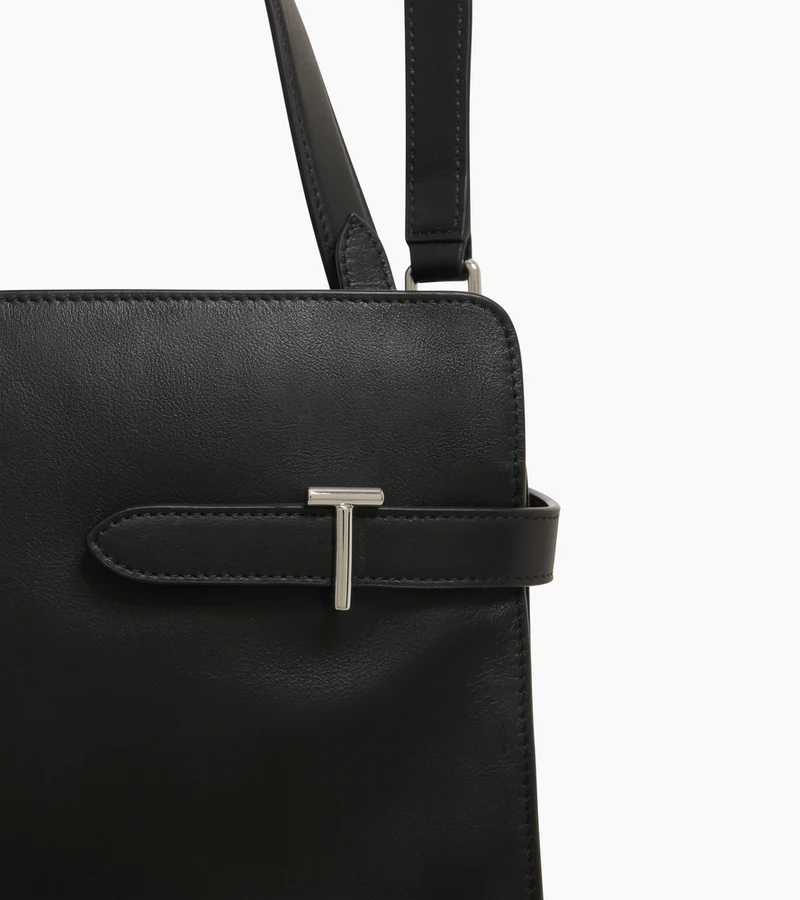 Sac porté épaule grand modèle Emie en cuir lisse et nubuck
