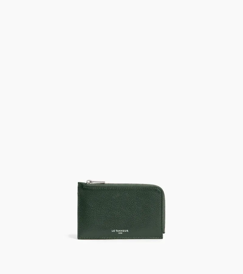 Porte cartes zippé Albertine en cuir grainé