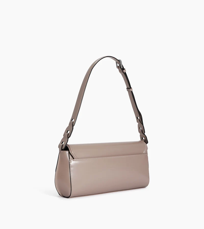 Sac porté épaule moyen modèle Solaise en cuir lisse effet box