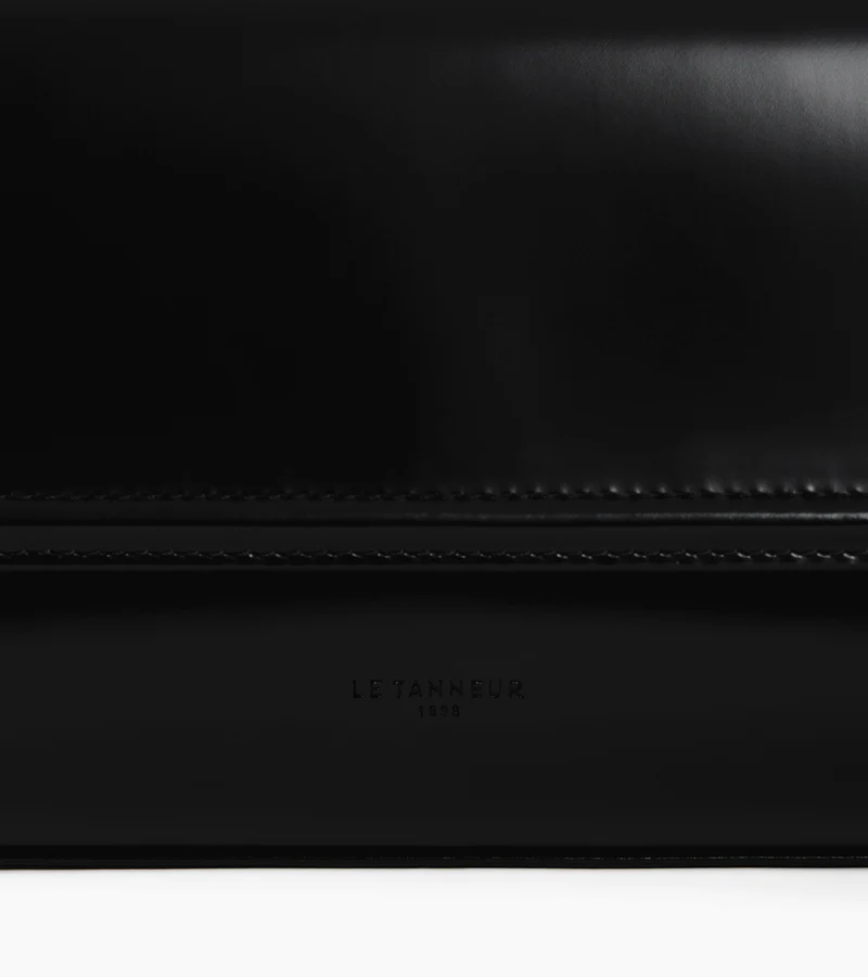 Sac porté épaule moyen modèle Solaise en cuir lisse effet box