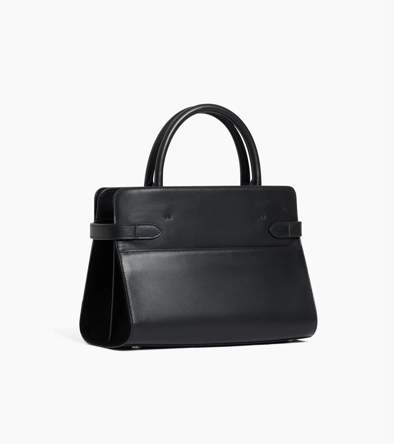 Sac à main moyen modèle Emie en cuir lisse et refente de velours