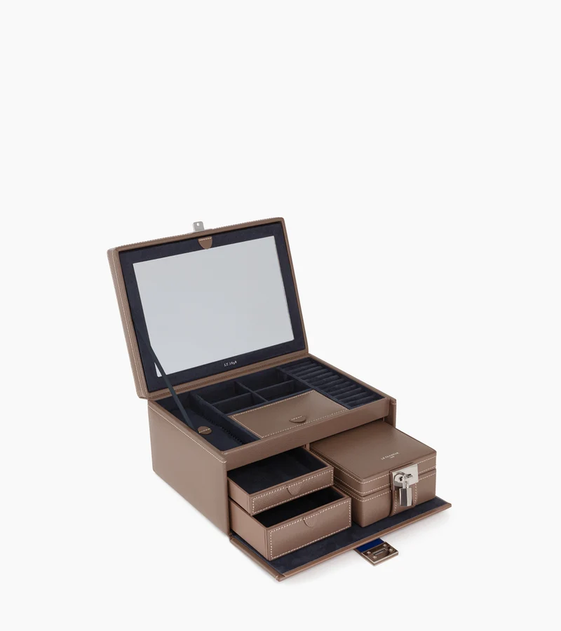 Grande boite à bijoux en cuir