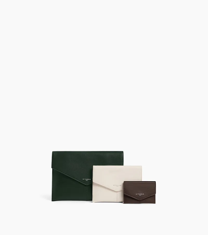 Trio de pochettes Paulette en cuir lisse