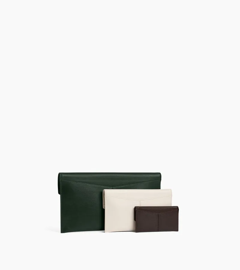 Trio de pochettes Paulette en cuir lisse