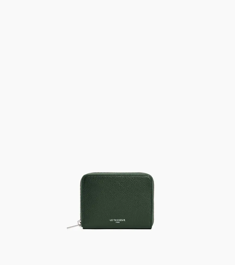 Porte monnaie zippé avec porte cartes amovible Albertine en cuir grainé