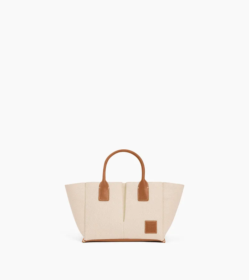 Petit sac à main Elena en toile coton et cuir grainé