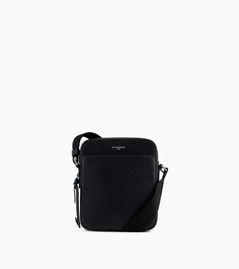 Petite sacoche zippée Emile en cuir grainé