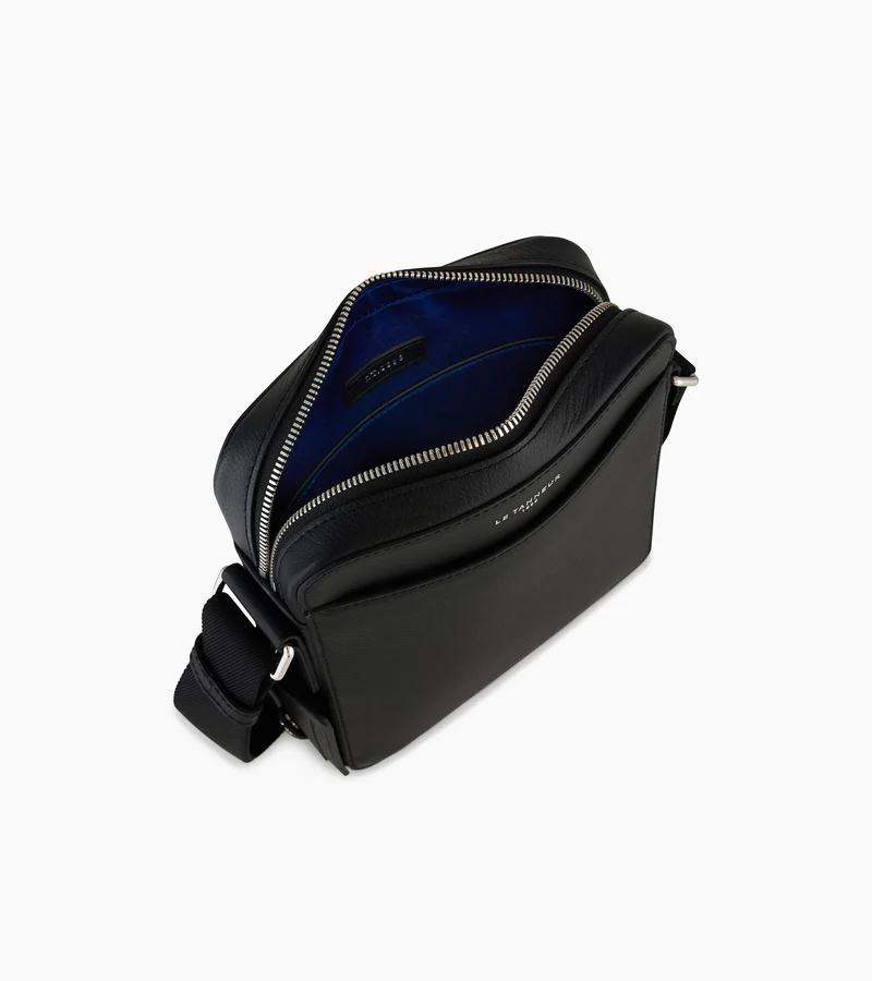 Petite sacoche zippée Emile en cuir grainé