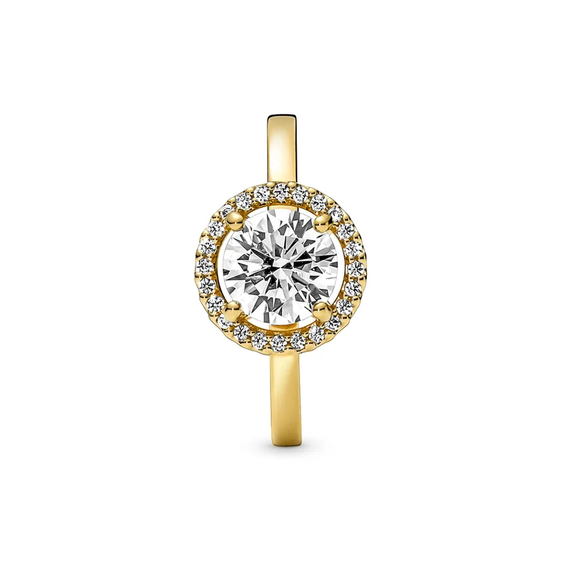 Pandora Timeless Goldfarbene Sparkling Round Halo Ring mit 585er Golden Plattierung 161234C01-52