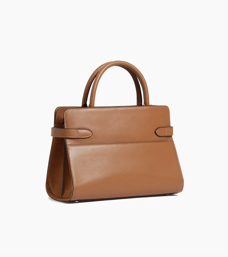 Sac à main moyen modèle Emie en cuir lisse et refente de velours
