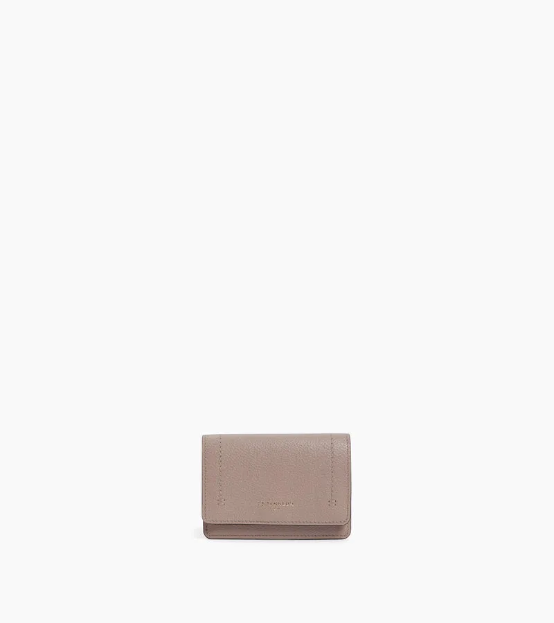 Petit porte cartes à rabat Louison en cuir grainé