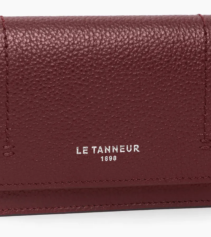 Petit porte cartes à rabat Louison en cuir grainé