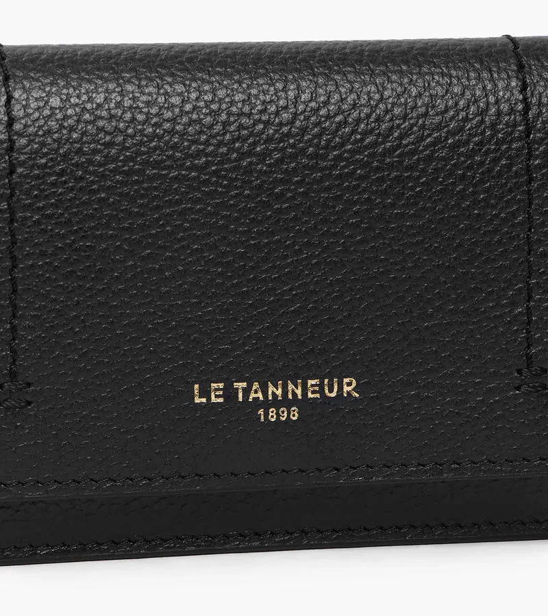 Petit porte cartes à rabat Louison en cuir grainé