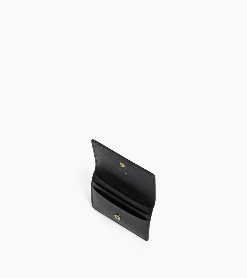 Petit porte cartes à rabat Louison en cuir grainé