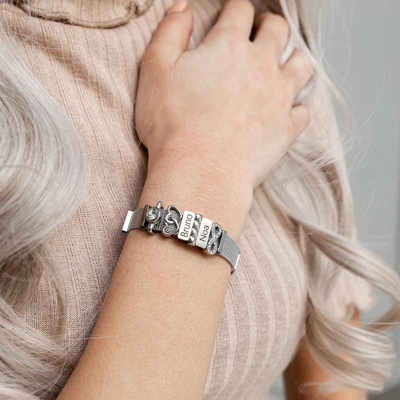 Mesh bracelet silver