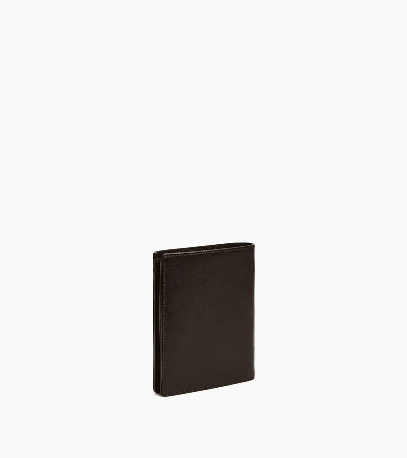 Portefeuille vertical zippé Lucien en cuir huilé