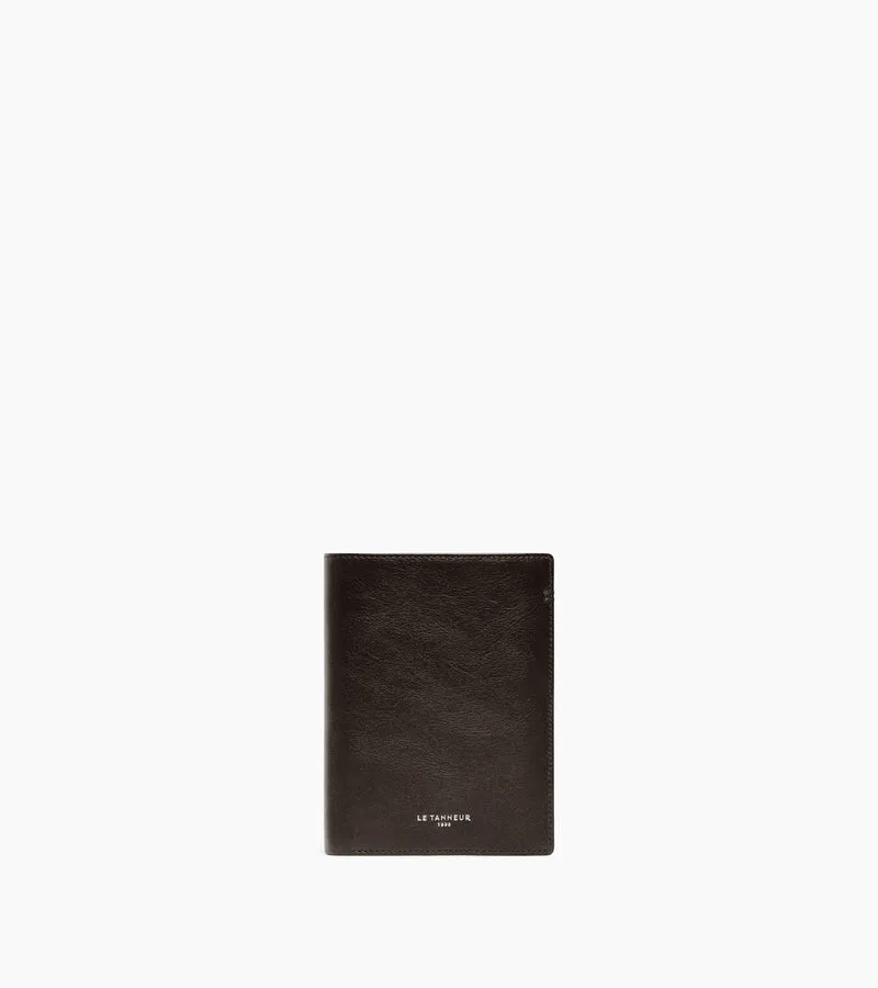 Grand portefeuille vertical zippé 2 volets Lucien en cuir huilé