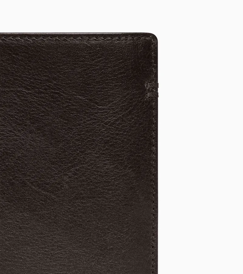 Grand portefeuille vertical zippé 2 volets Lucien en cuir huilé