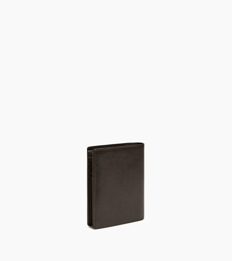 Portefeuille vertical moyen modèle zippé 2 volets Lucien en cuir huilé
