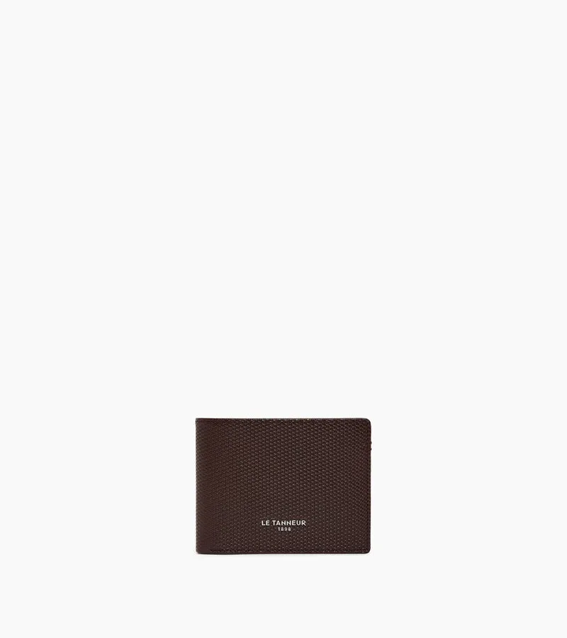 Portefeuille zippé horizontal Lucien en cuir signature T