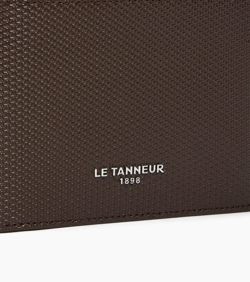 Portefeuille zippé horizontal Lucien en cuir signature T
