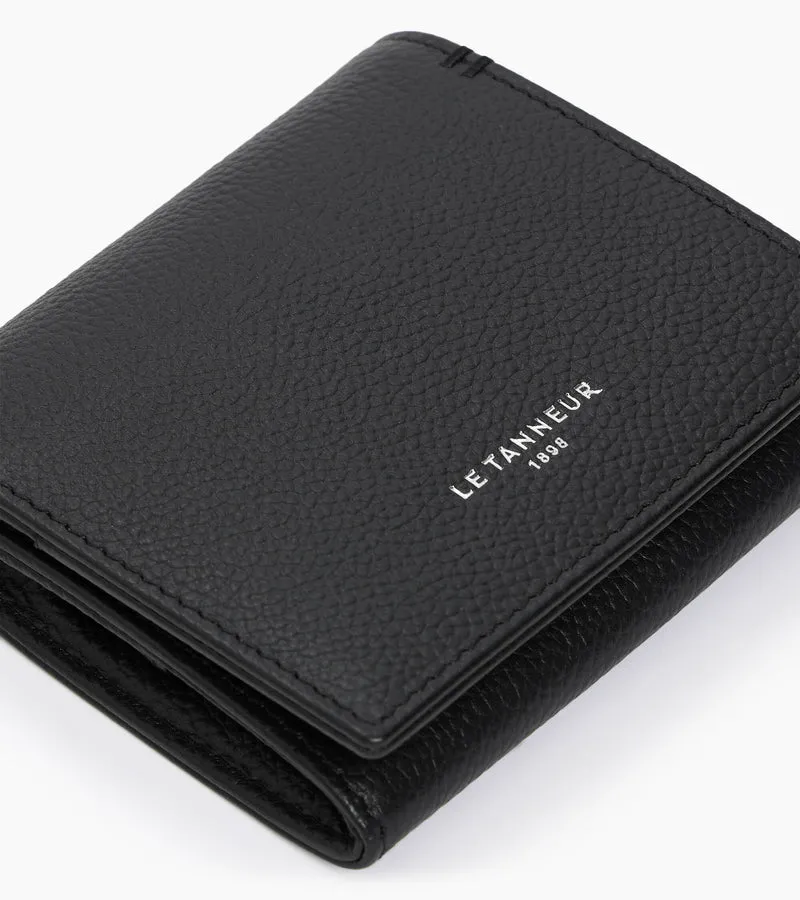 Porte monnaie boîte avec poche billets Lucien en cuir grainé