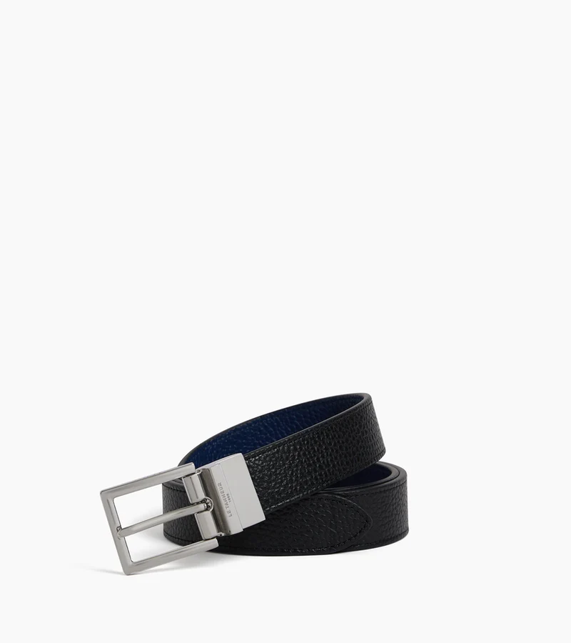 Ceinture réversible homme avec boucle rectangle en cuir grainé