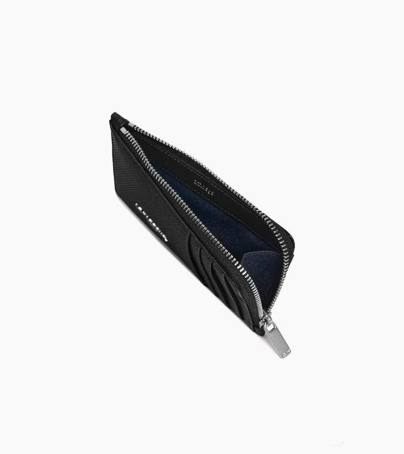 Porte cartes large zippé Lucien en cuir signature T