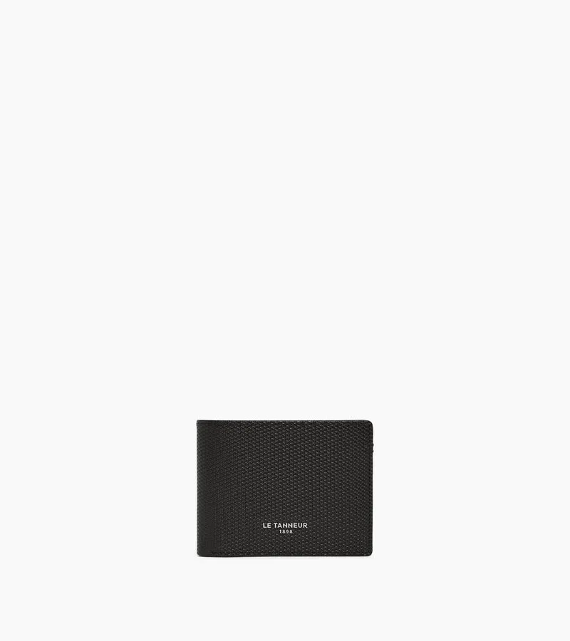 Portefeuille zippé horizontal Lucien en cuir signature T