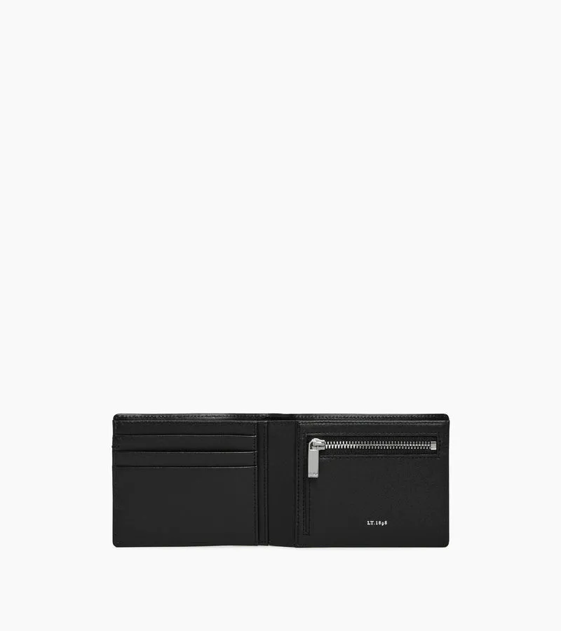 Portefeuille zippé horizontal Lucien en cuir signature T