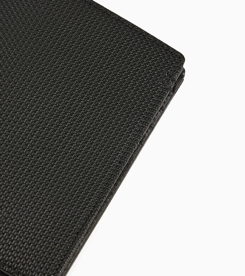 Portefeuille vertical zippé Lucien en cuir signature T