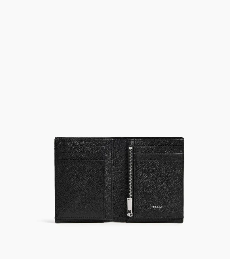 Grand portefeuille vertical zippé 2 volets Lucien en cuir grainé