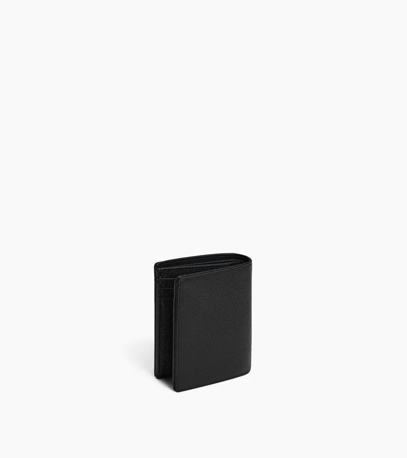 Grand portefeuille vertical zippé 2 volets Lucien en cuir grainé